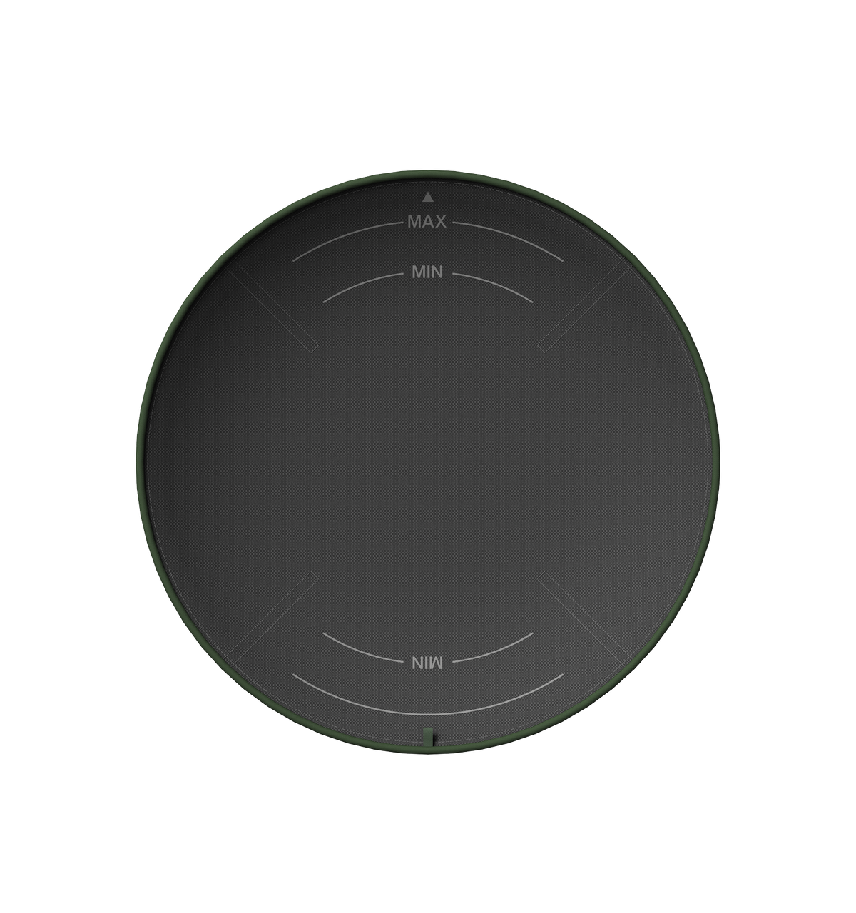 Petlibro PETLIBRO cat pet fountain lid, round black top with green rim and MAX/MIN marks; for litter box automatic feeder setup