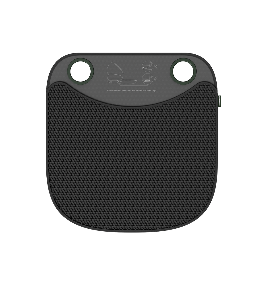 Petlibro PETLIBRO cat pet litter box mat, black honeycomb pad with two ring holes; pairs with fountain and automatic feeder setup