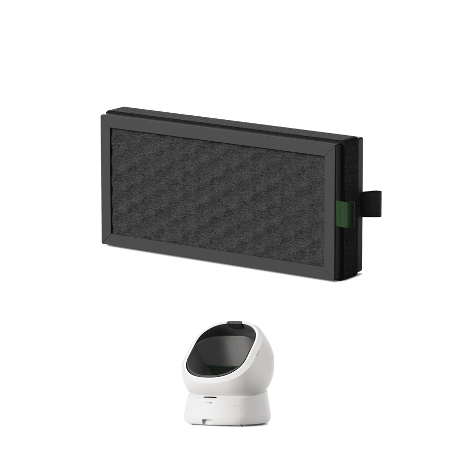 Petlibro PETLIBRO cat pet fountain filter and white litter box, automatic feeder accessories shown on green background
