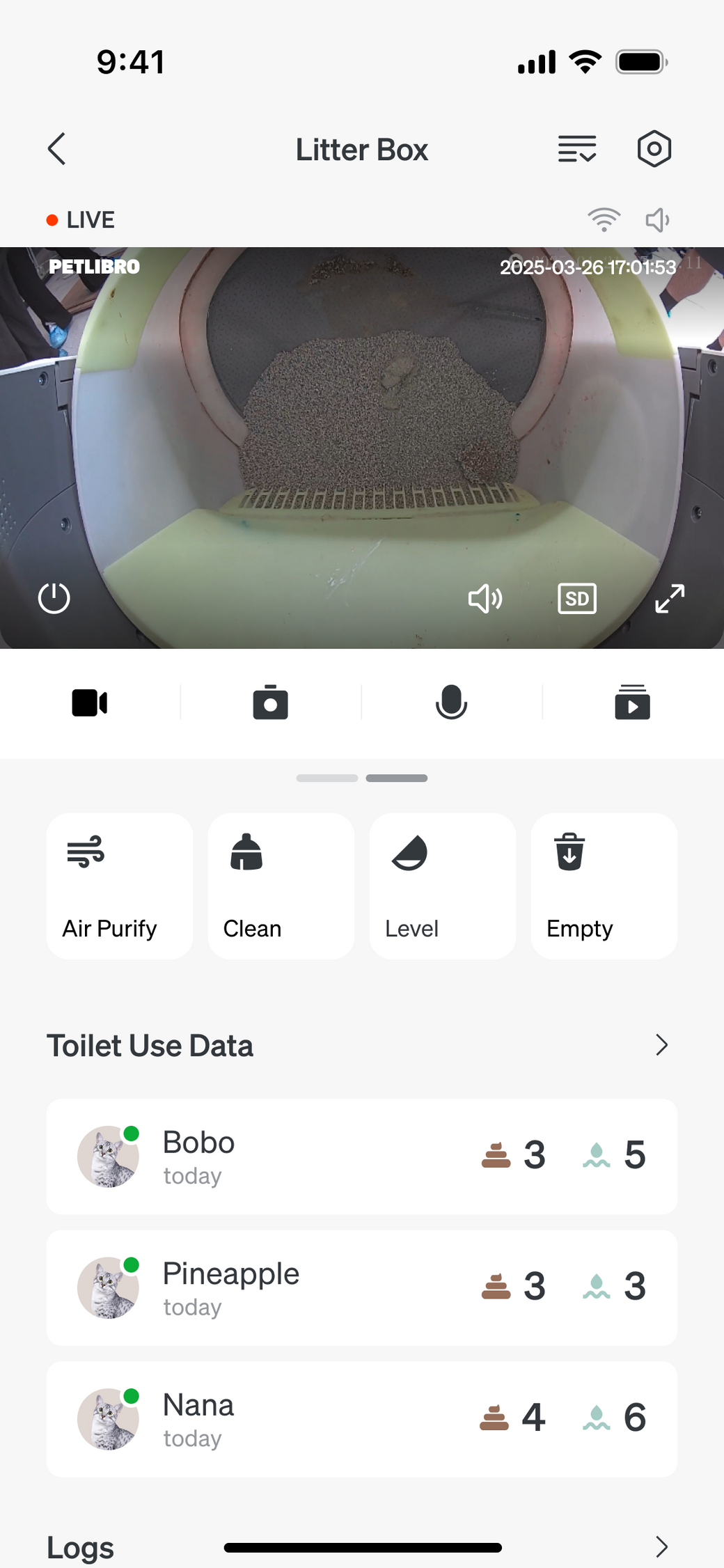 Live video and visit alerts